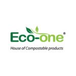 Eco-one logo with green leaves and tagline House of Compostable Products