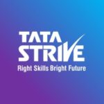 Tata Strive logo with blue and purple gradient and tagline Right Skills Bright Future